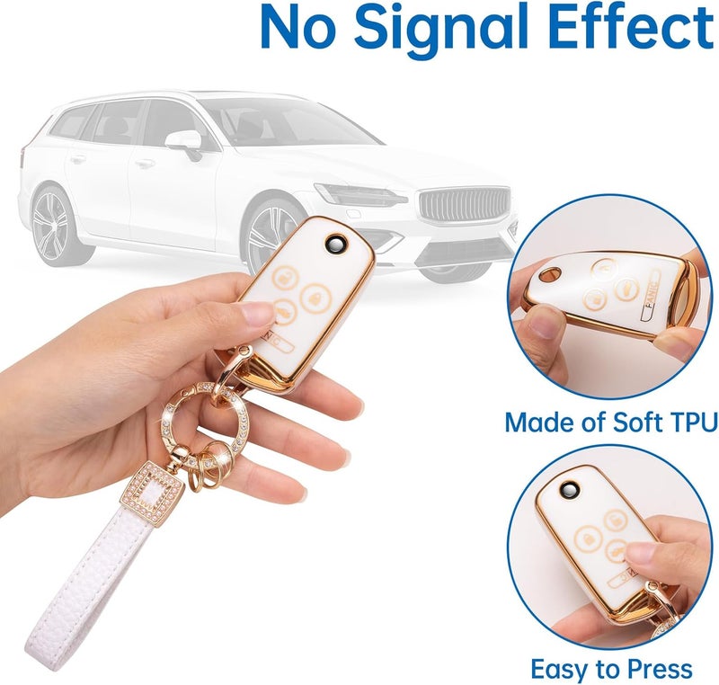 CACARLIKE for Acura Key Fob Cover with Acura Keychain, Car Key Fob Case Compatible with Accord MDX RDX TL TSX ZDX Smart Key Protector - Image 3